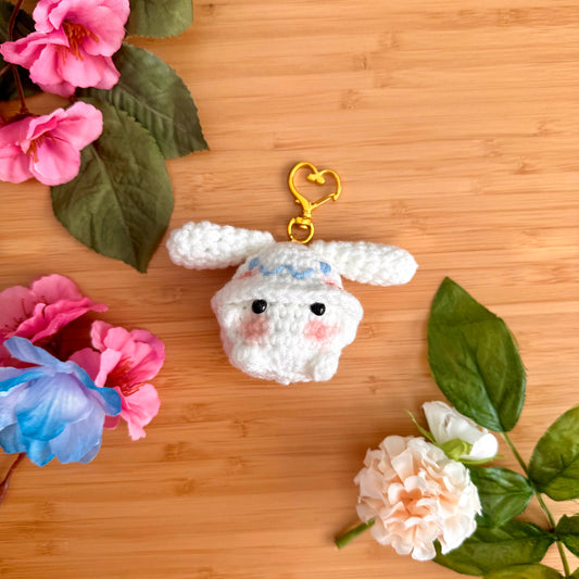 Cinnamoroll Hat Mushroom Crochet Plush Keychain