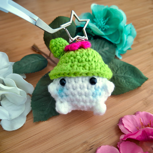 Cactus Hat Mushroom Crochet Plush Keychain