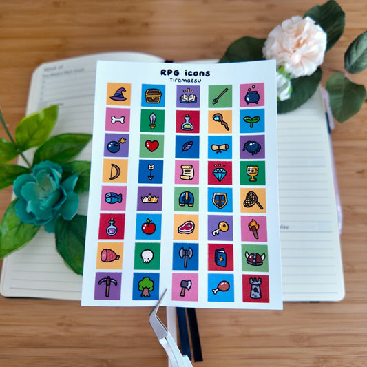 RPG Icons Sticker Sheet