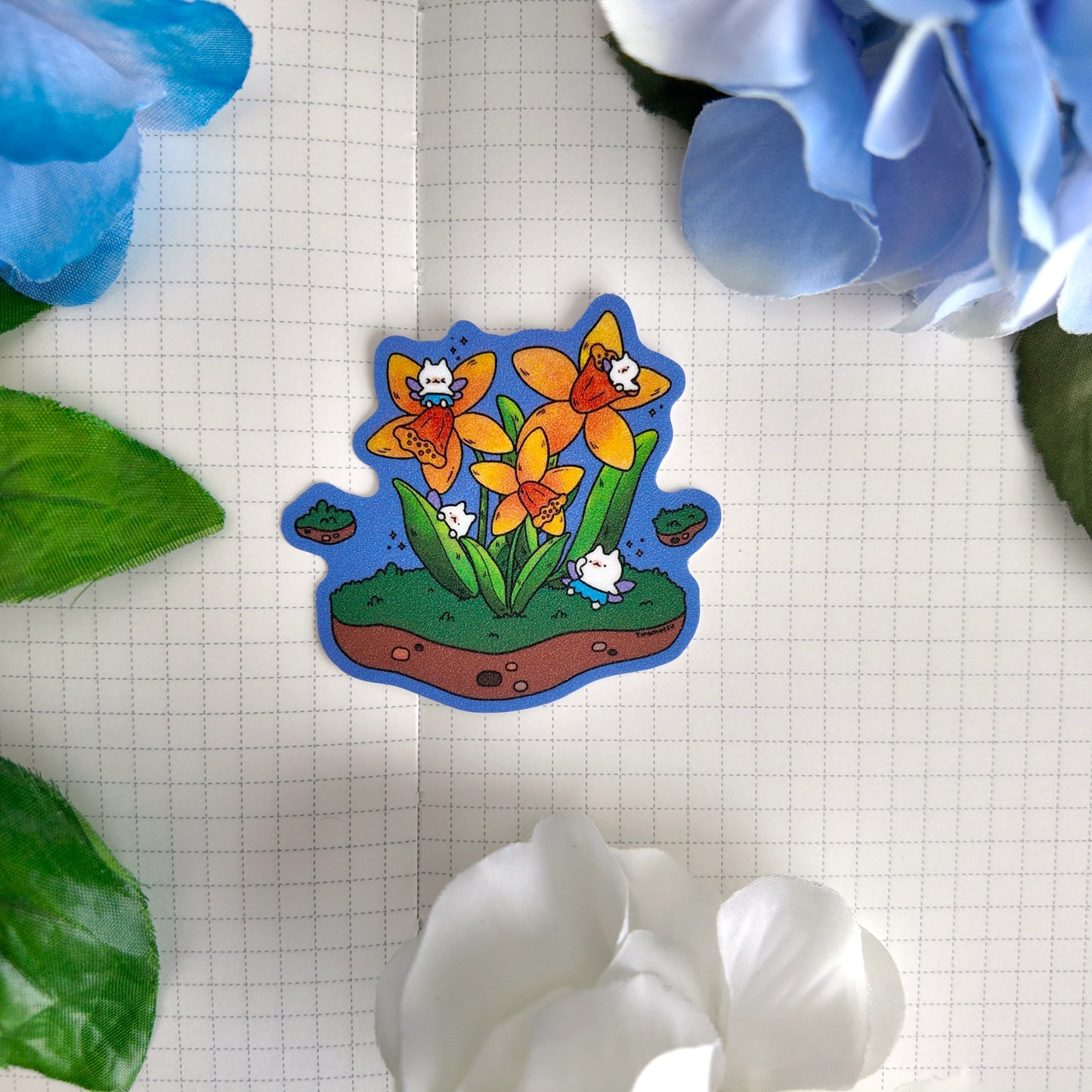 Daffodils Glitter Sticker
