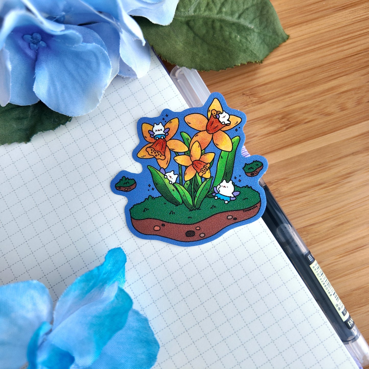 Daffodils Glitter Sticker