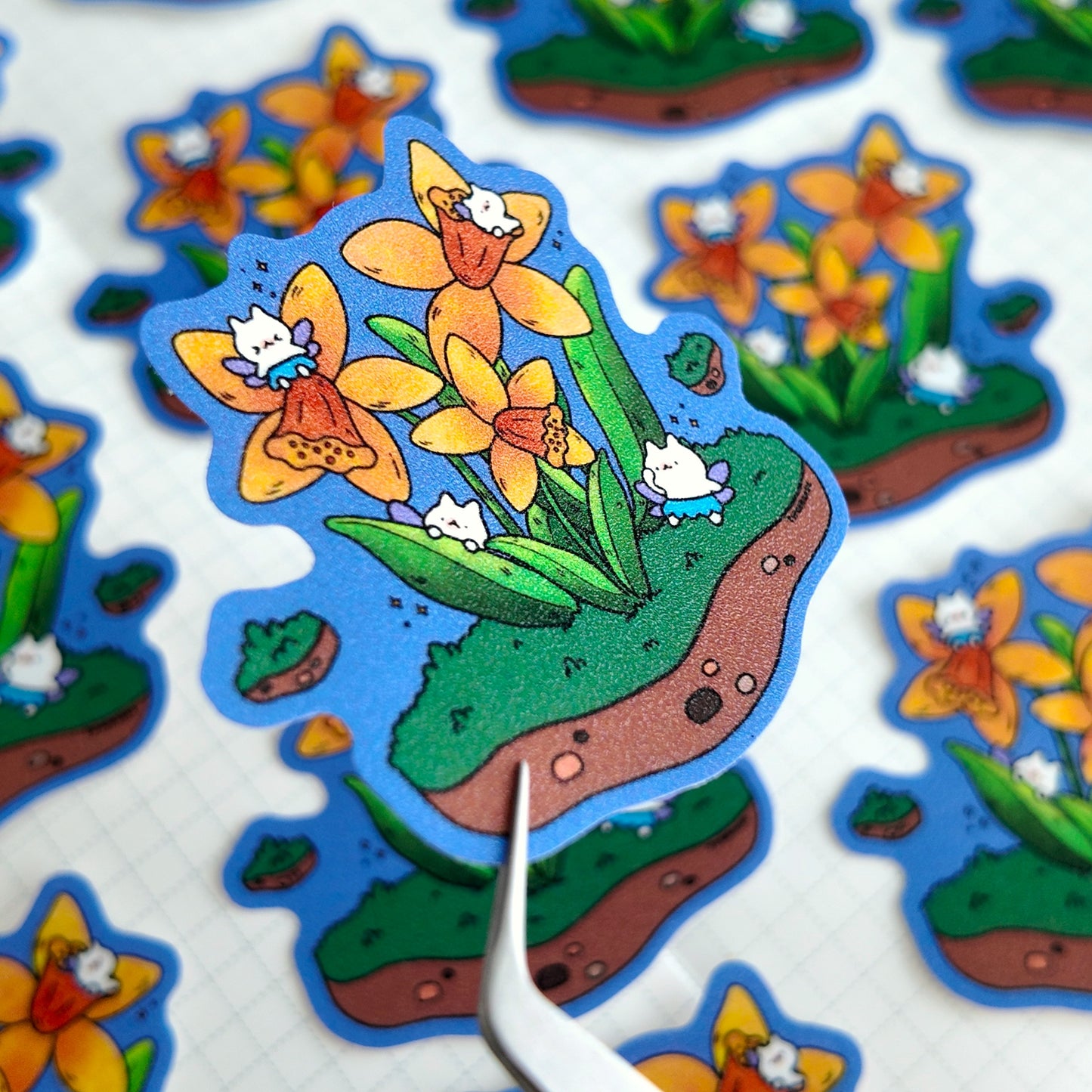 Daffodils Glitter Sticker