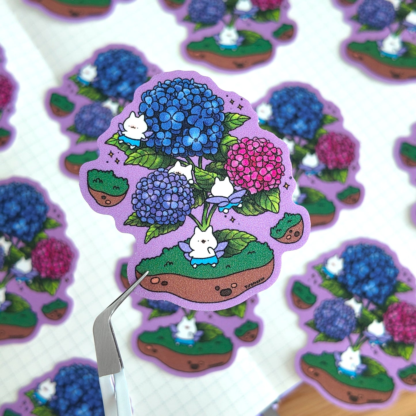 Hydrangeas Glitter Sticker