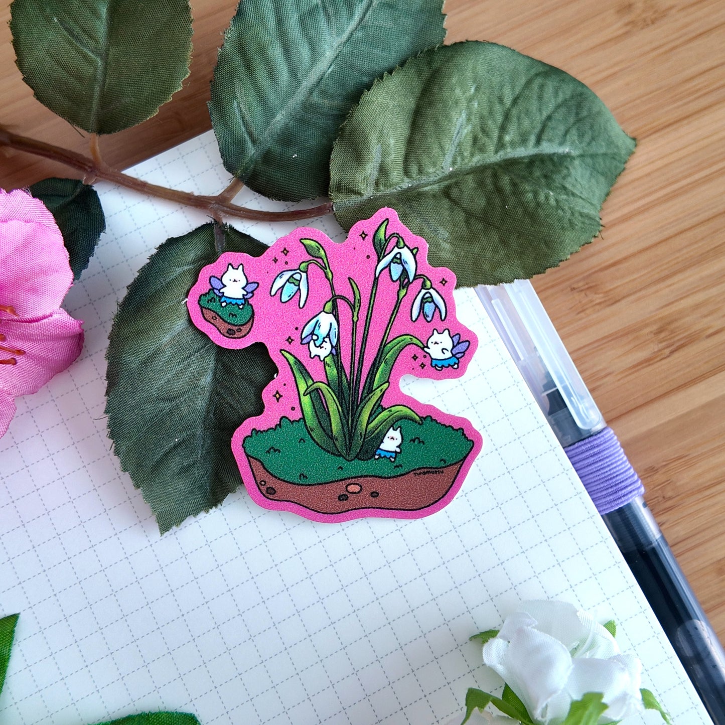 Snowdrops Glitter Sticker