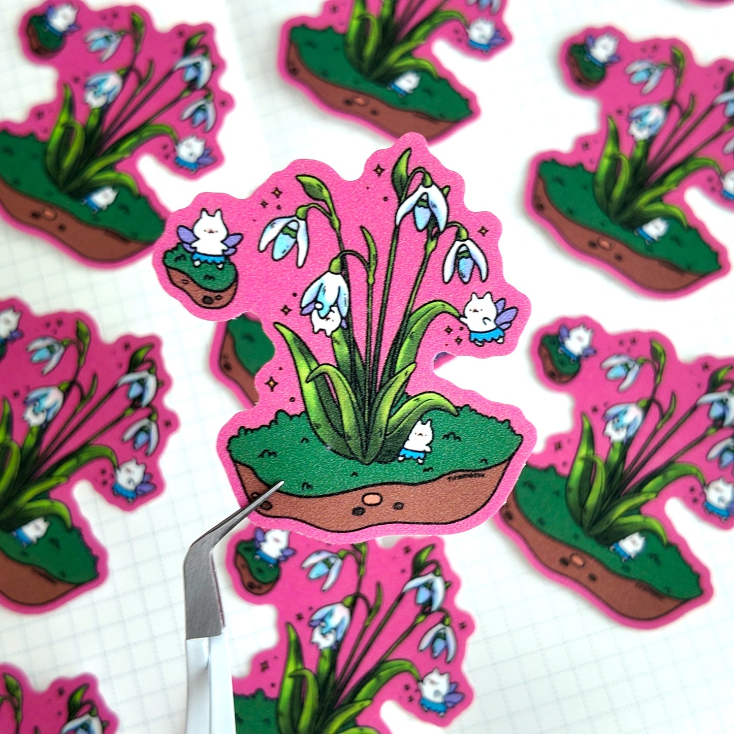 Snowdrops Glitter Sticker