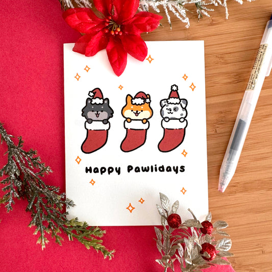 Happy Pawlidays Greeting Card