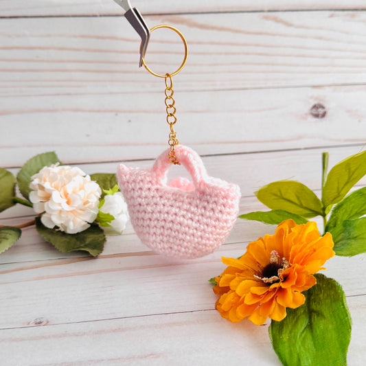 Pink Mini Purse Crochet Keychain