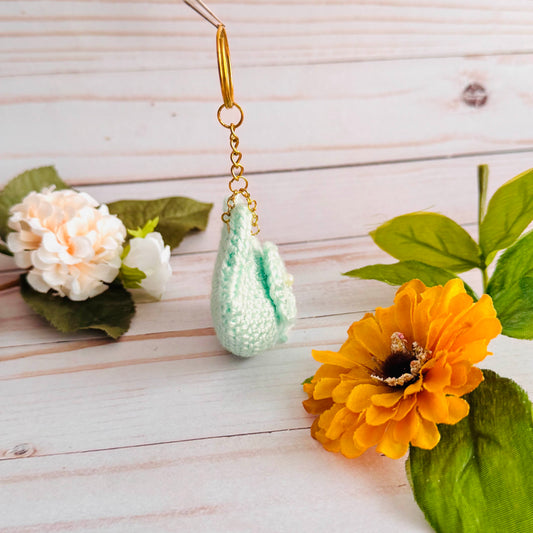 Mint Mini Purse Crochet Keychain