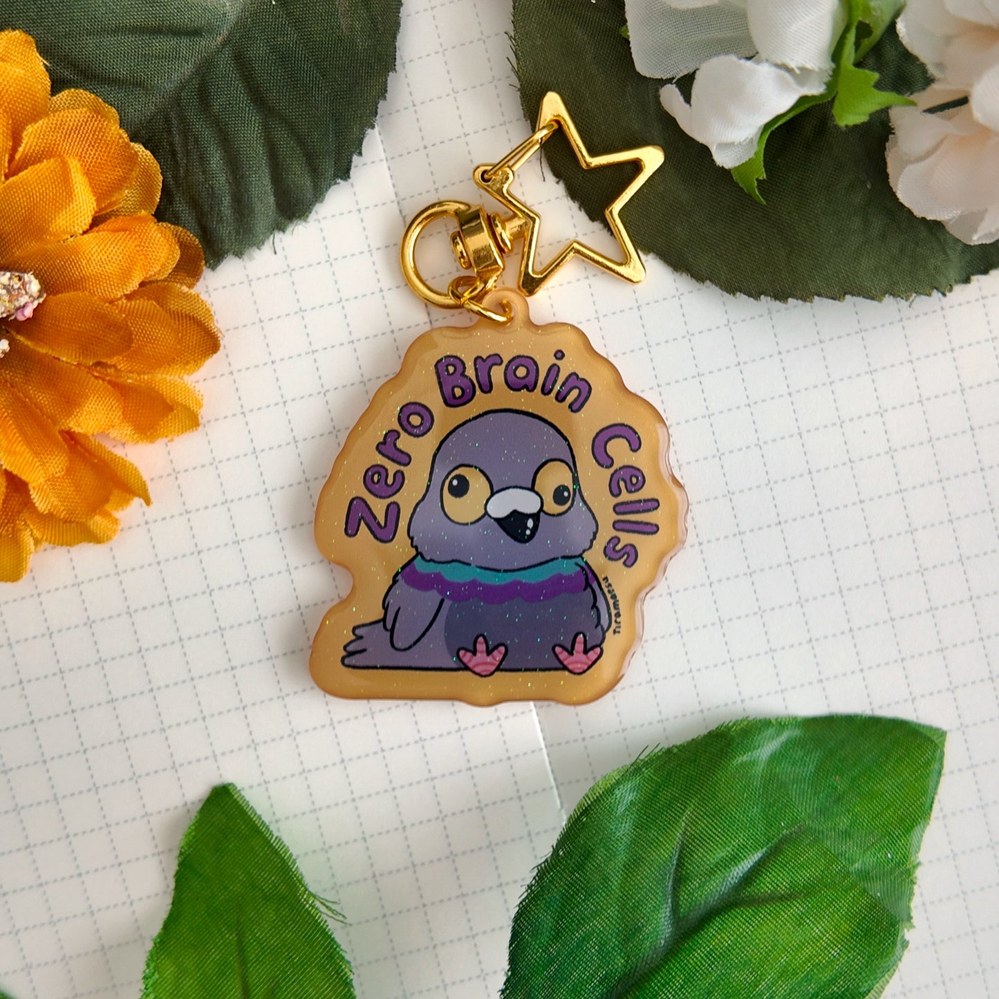Zero Brain Cells Keychain