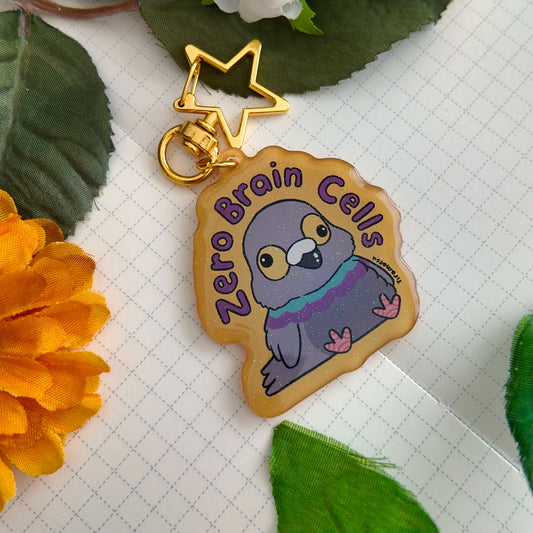 Zero Brain Cells Keychain
