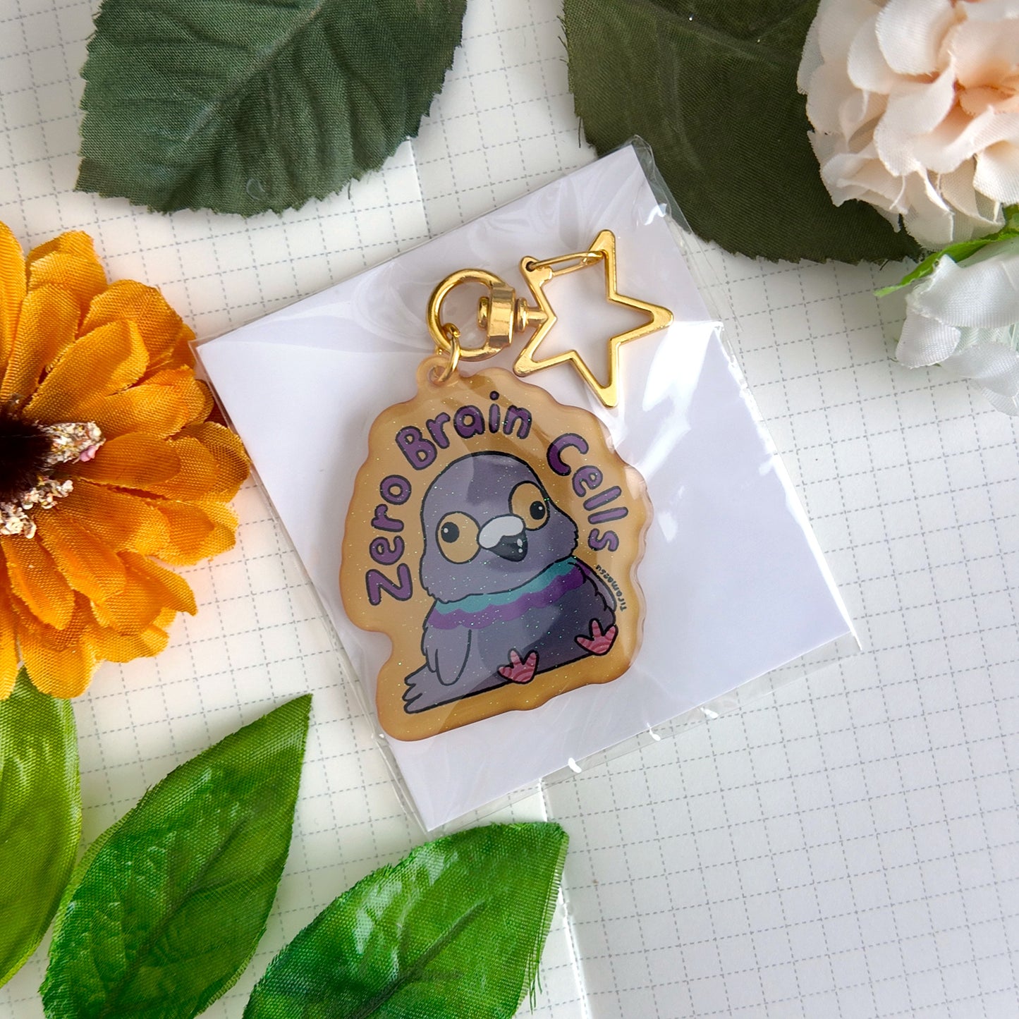 Zero Brain Cells Keychain