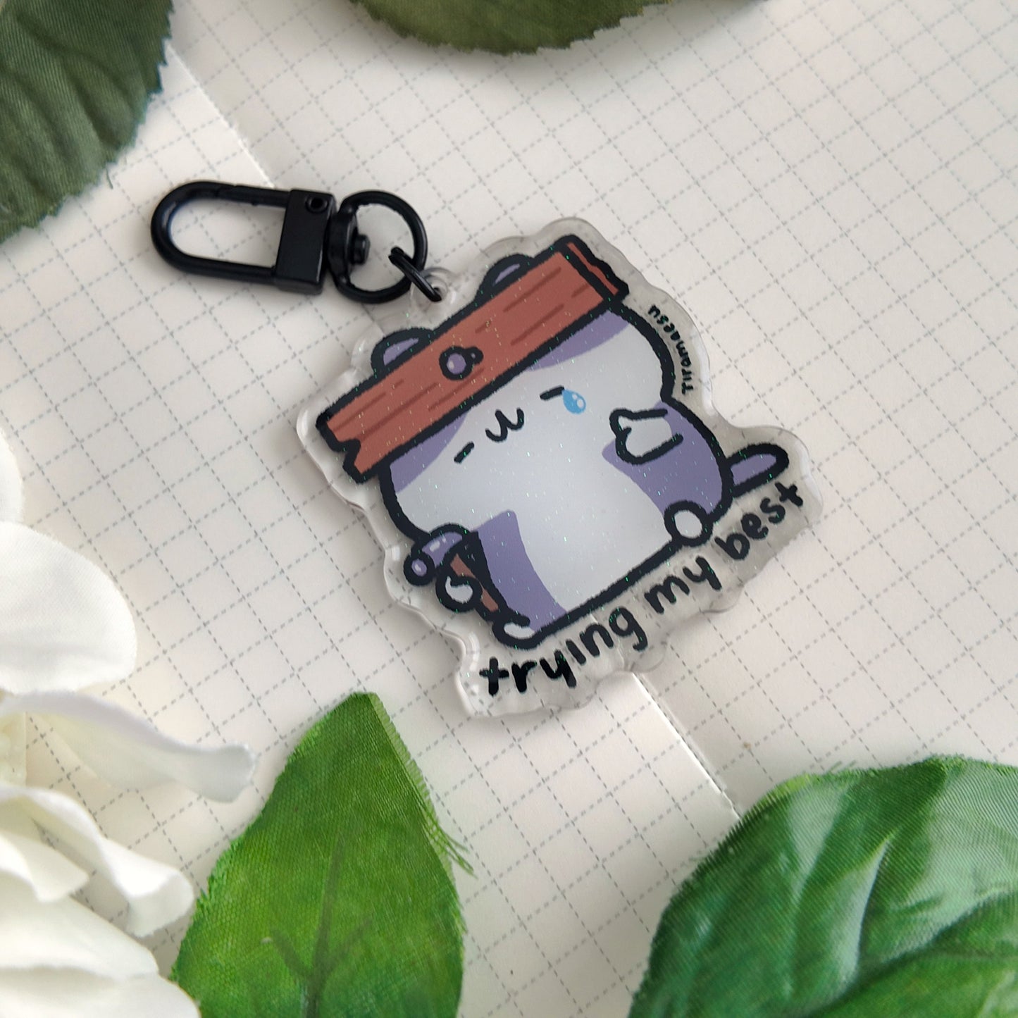 Trying My Best Keychain