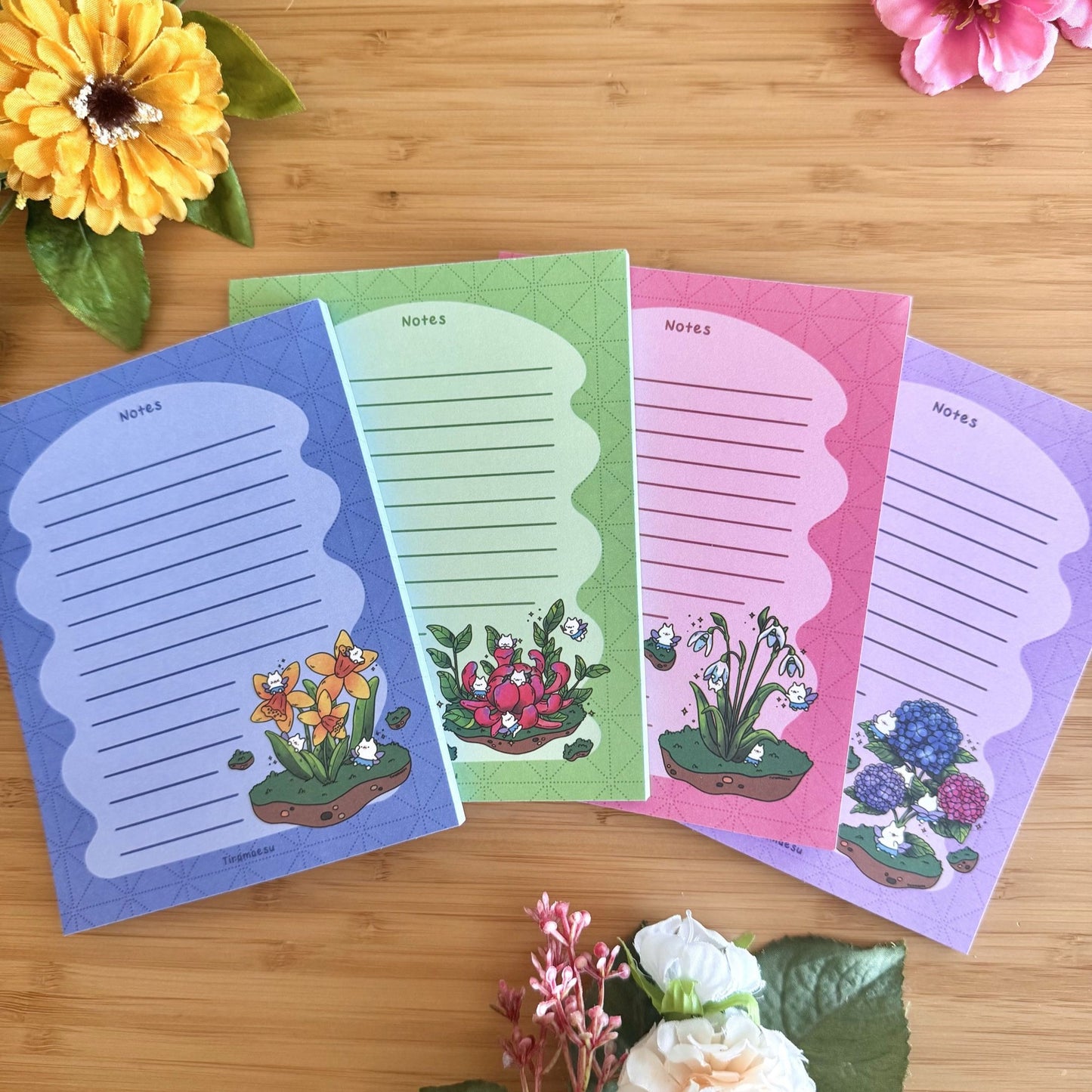 Sample Flower Notepad Sheets