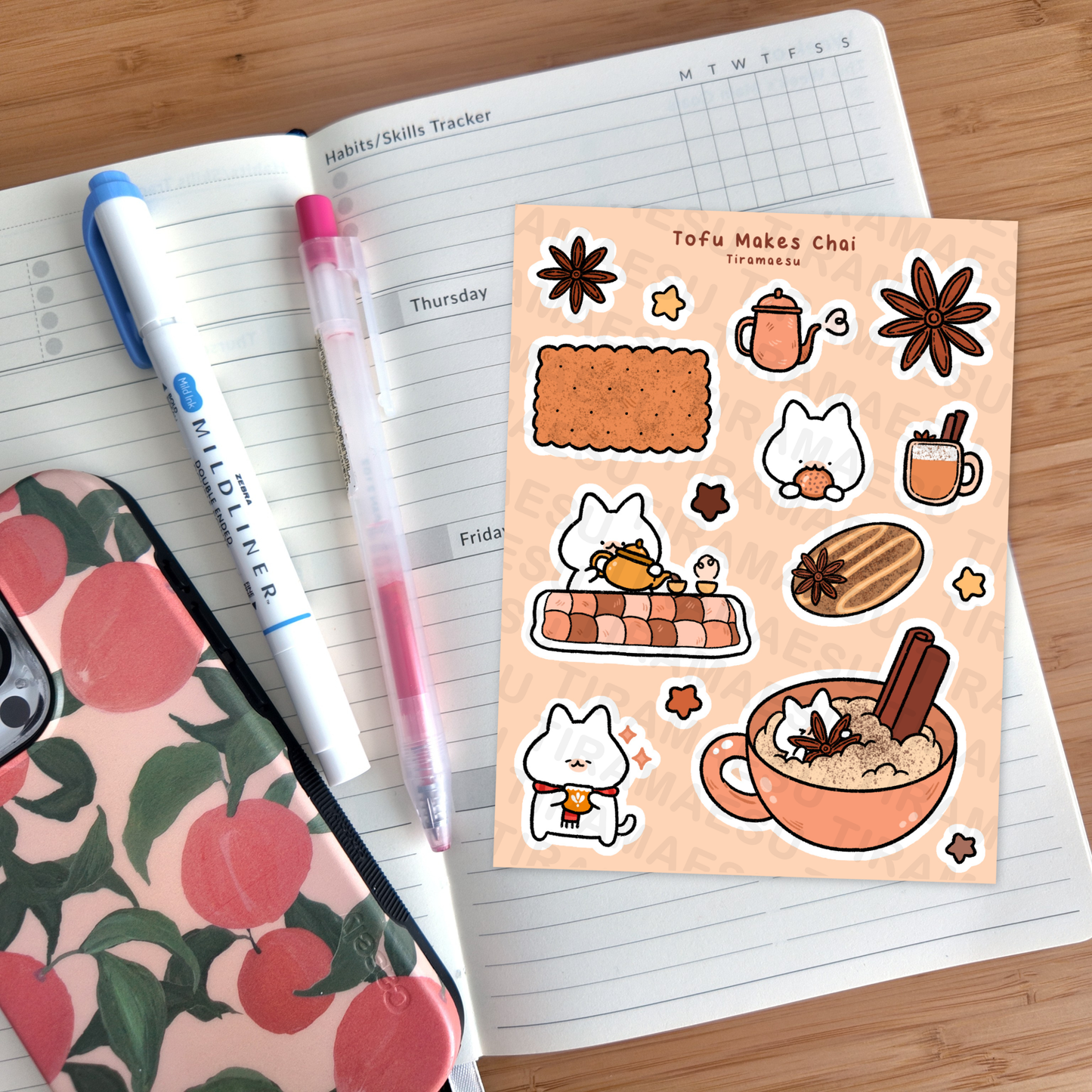 Tofu Makes Chai Sticker Sheet