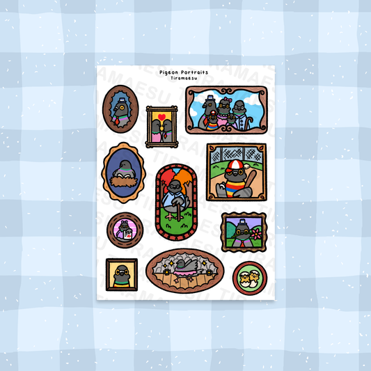 Pigeon Portraits Sticker Sheet