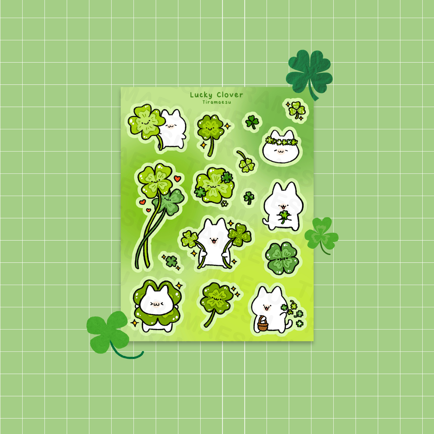 Lucky Clover Holographic Sticker Sheet