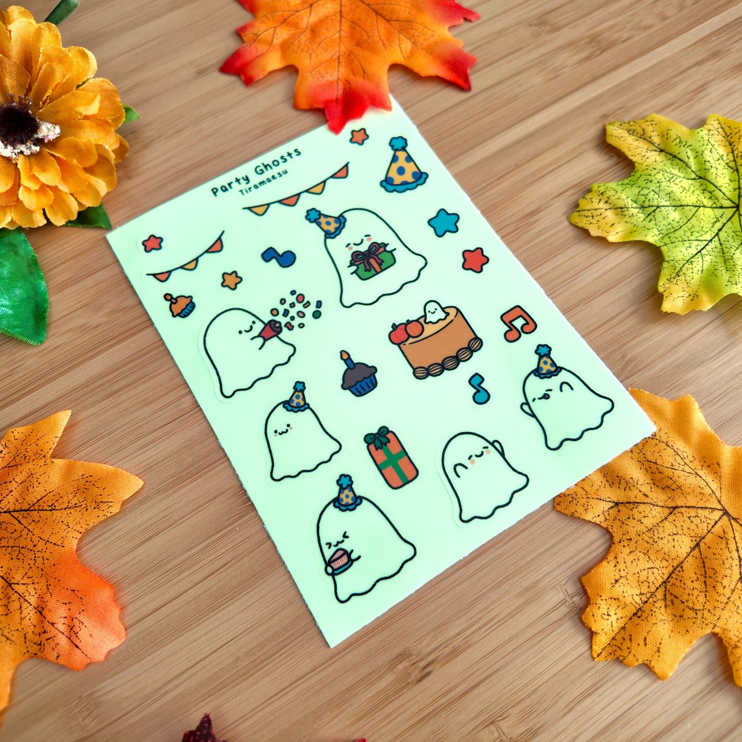Party Ghosts Glow in the Dark Sticker Sheet