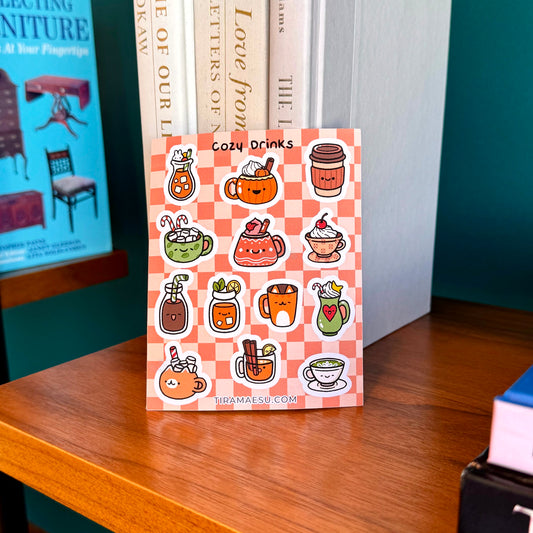 Cozy Drinks Sticker Sheet