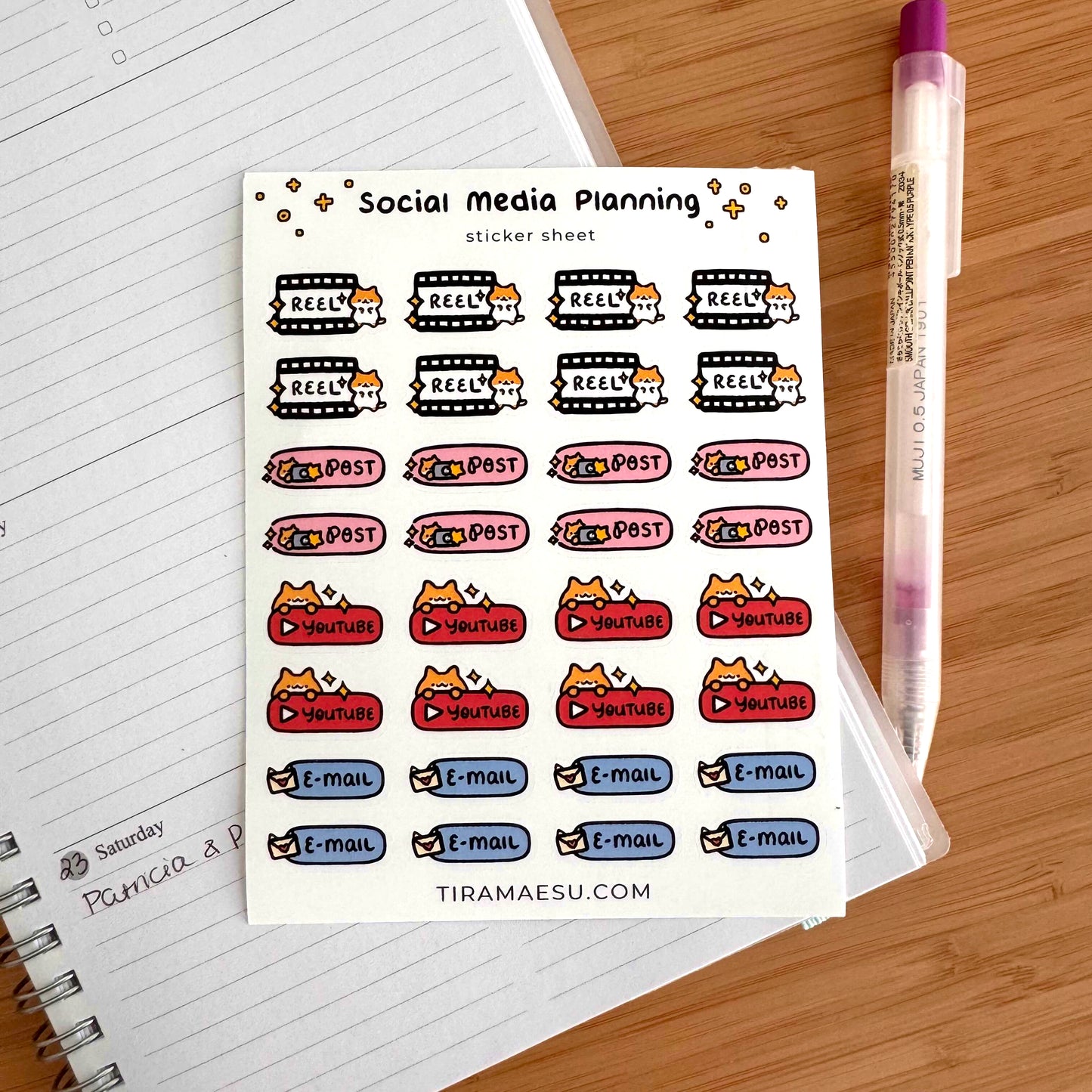 Social Media Planning Sticker Sheet