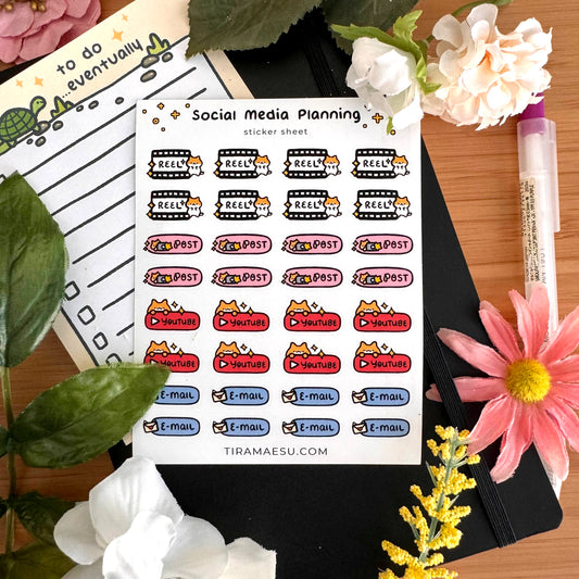 Social Media Planning Sticker Sheet