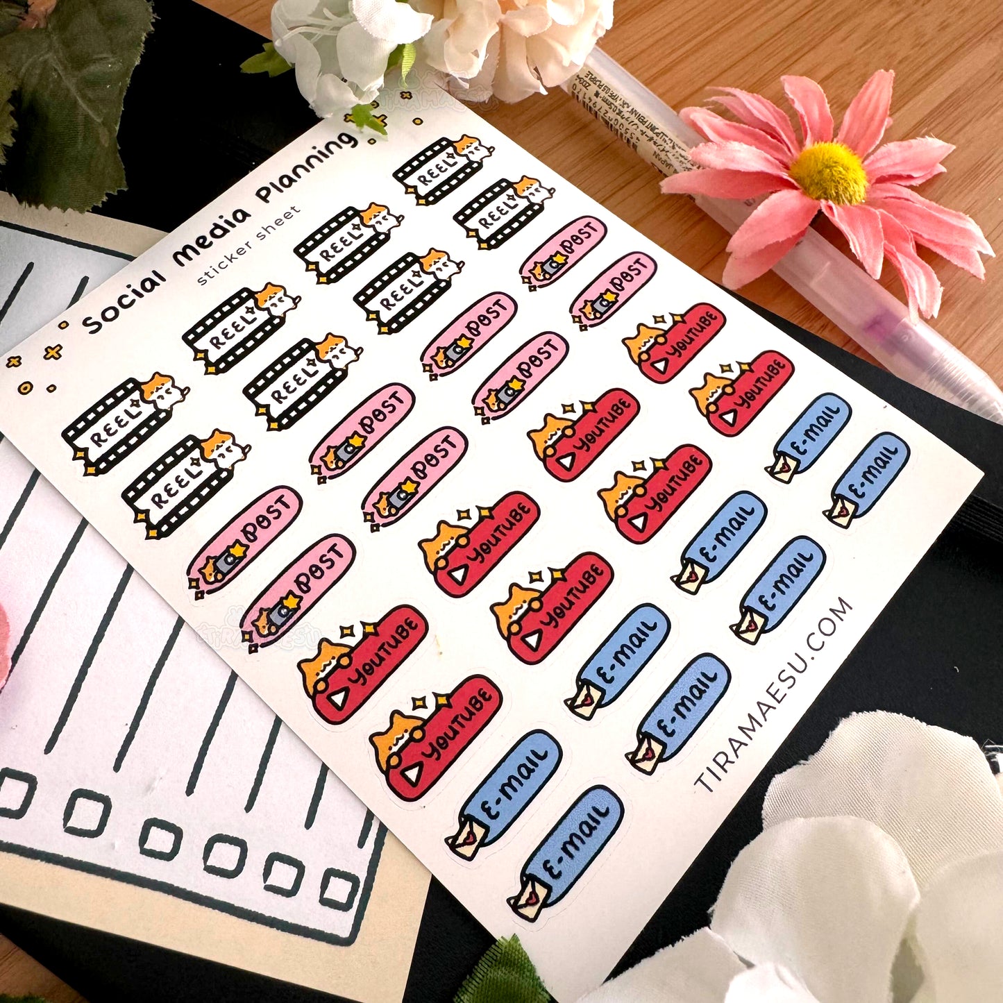 Social Media Planning Sticker Sheet