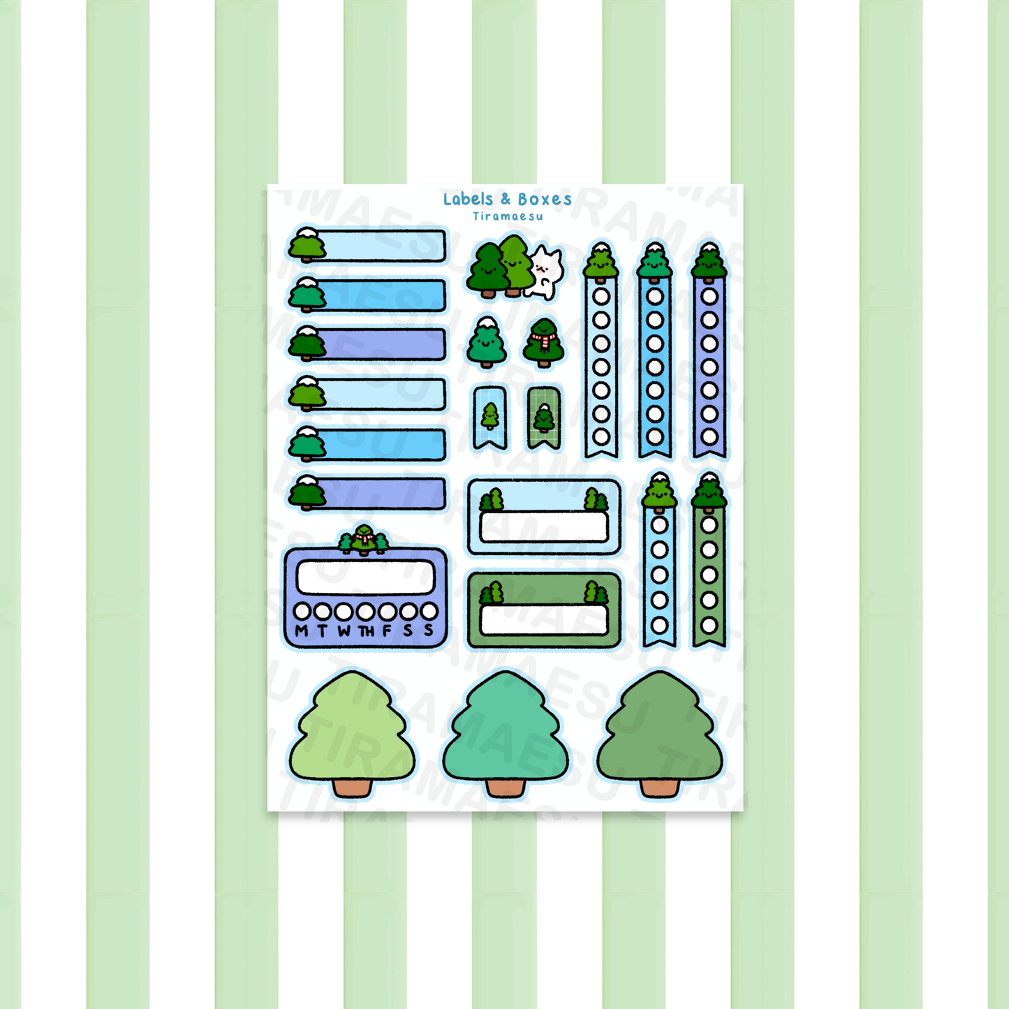 Pine Trees Planner Sticker Sheets