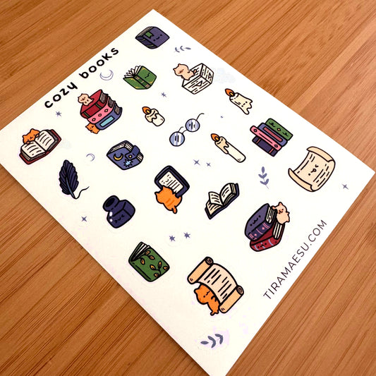 Cozy Books Sticker Sheet