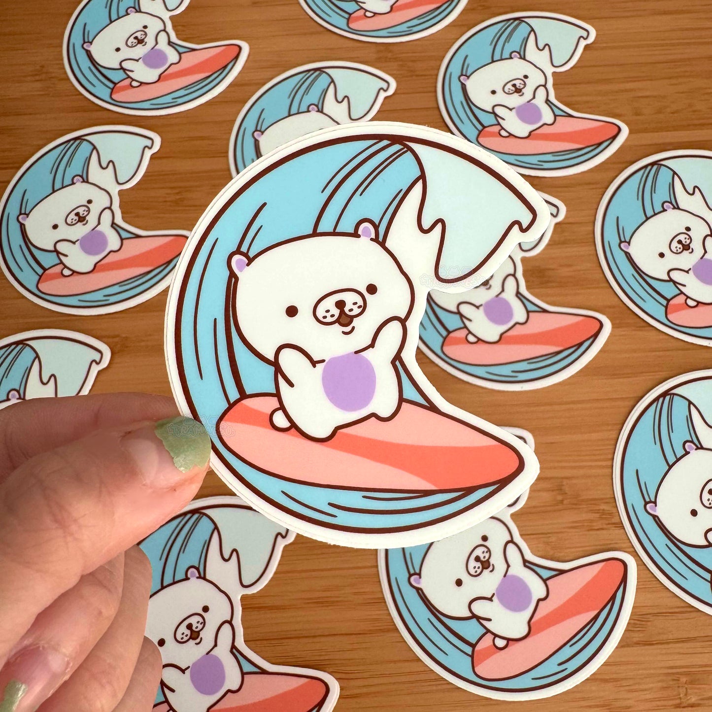 Surfing Bear Sticker