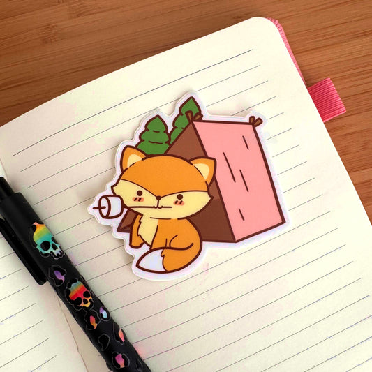Camping Fox Sticker