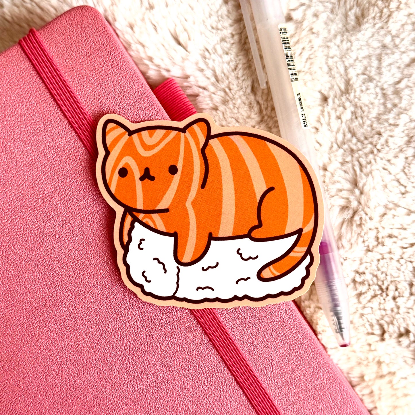 Salmon Sushi Cat Sticker