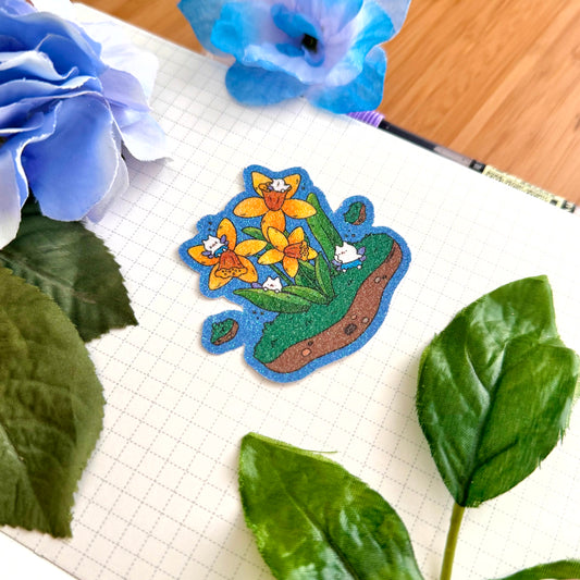Daffodils Glitter Sticker