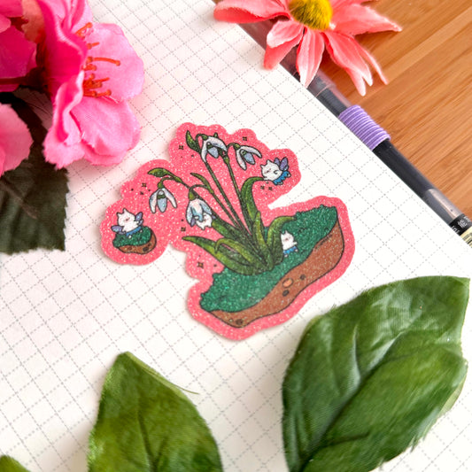 Snowdrops Glitter Sticker