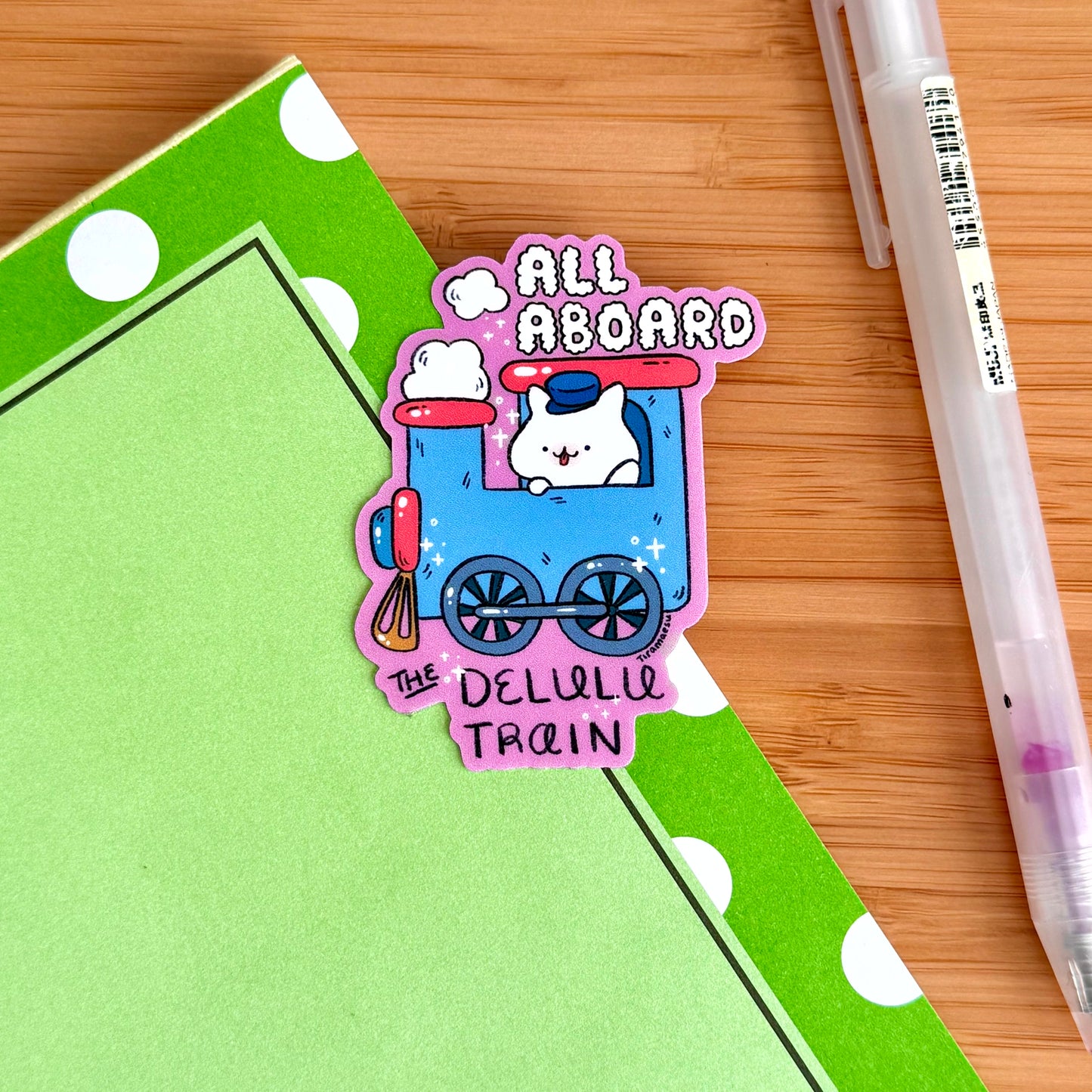 All Aboard the Delulu Train Sticker