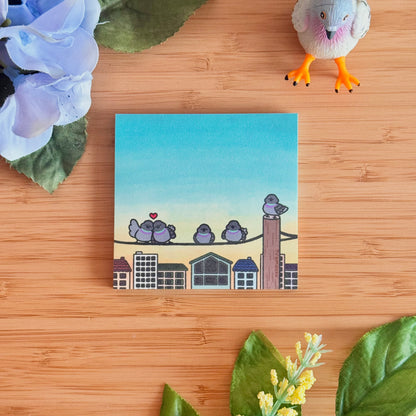 Pigeons on the Telephone Line Sticky Notes