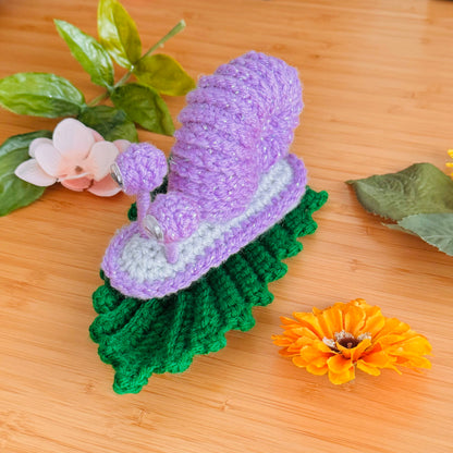 Purple Snail Crochet Plushie