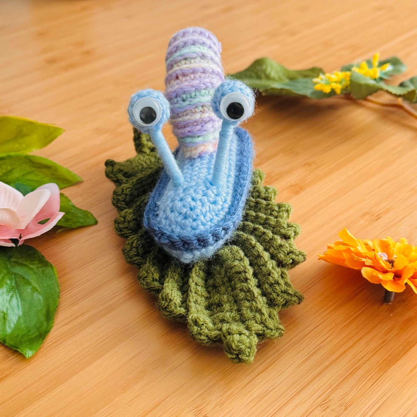 Blue Snail Crochet Plushie