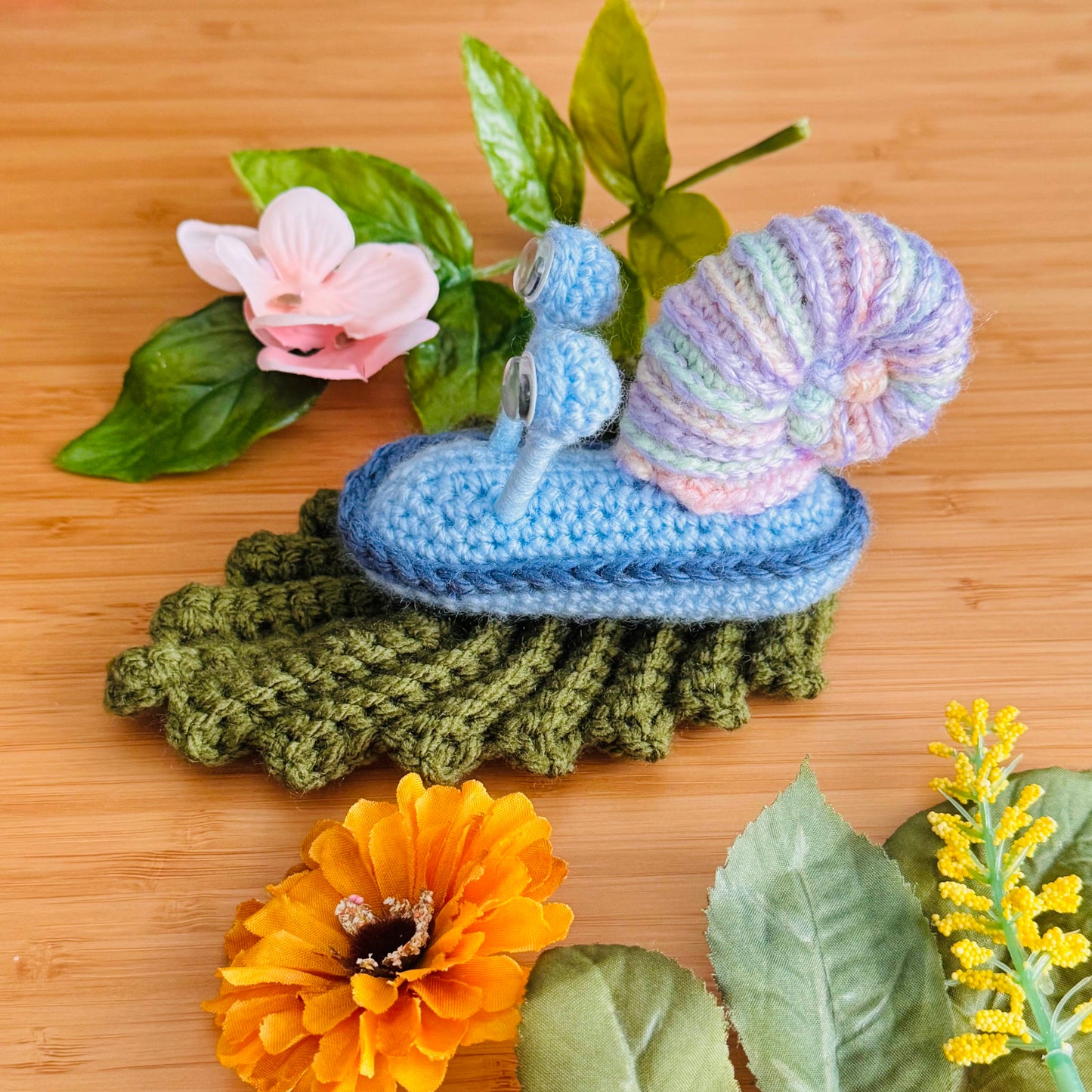 Blue Snail Crochet Plushie