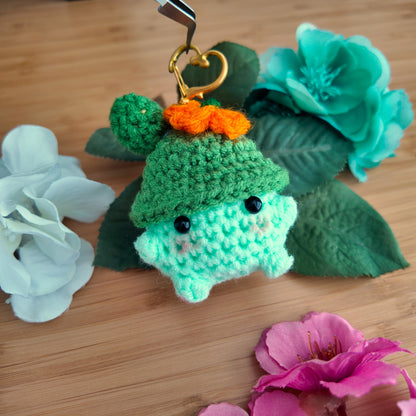 Cactus Hat Mushroom Crochet Plush Keychain