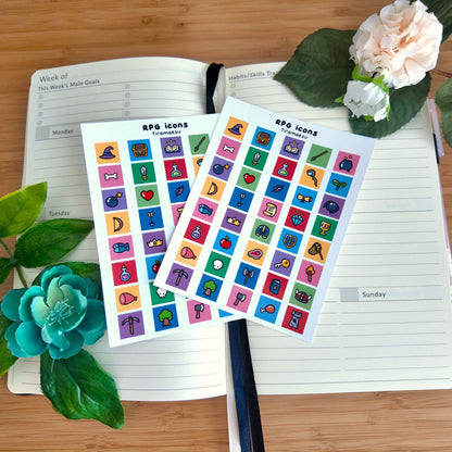 RPG Icons Sticker Sheet