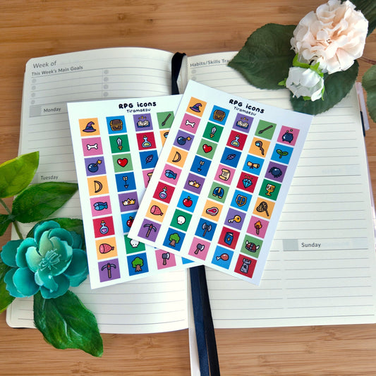 RPG Icons Sticker Sheet