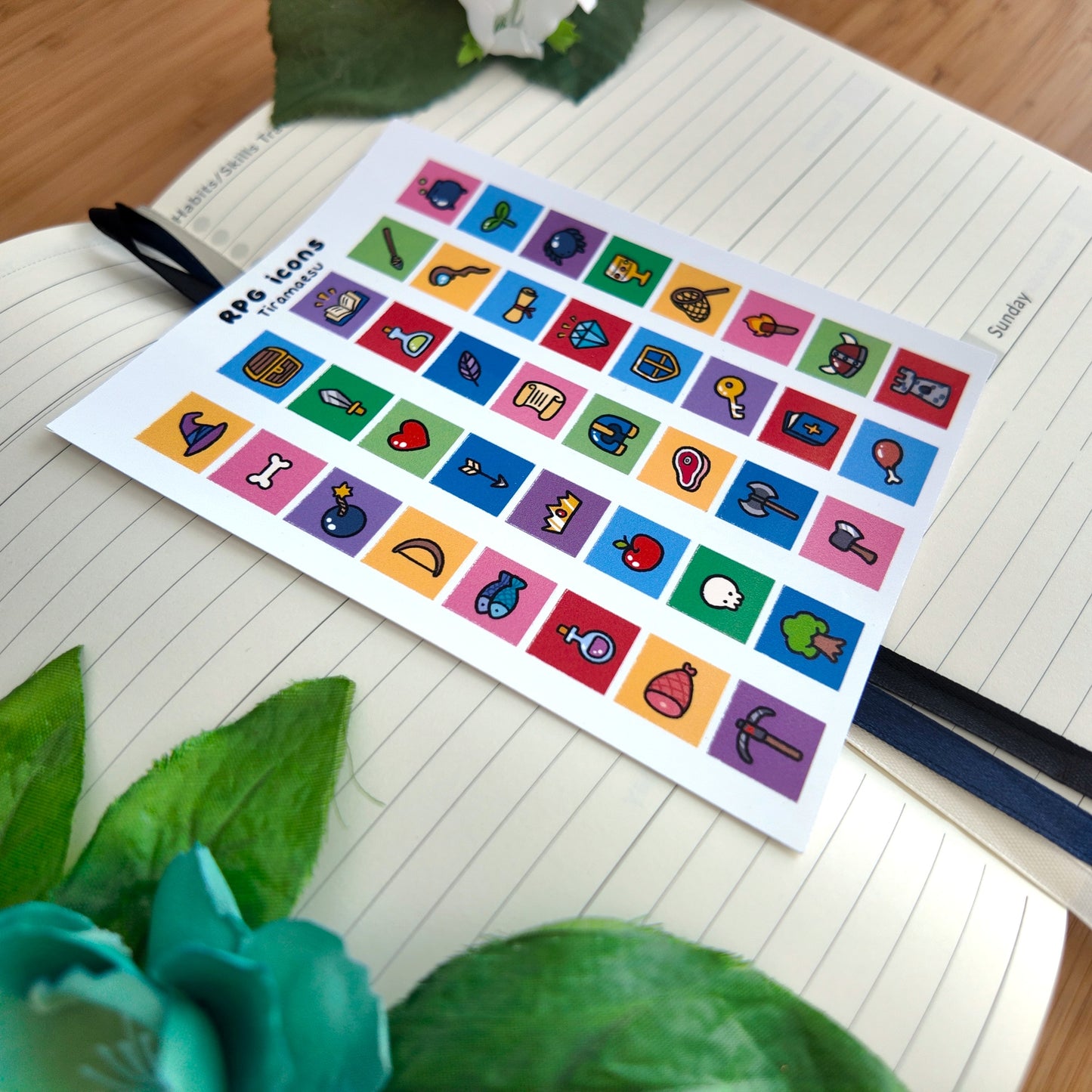 RPG Icons Sticker Sheet