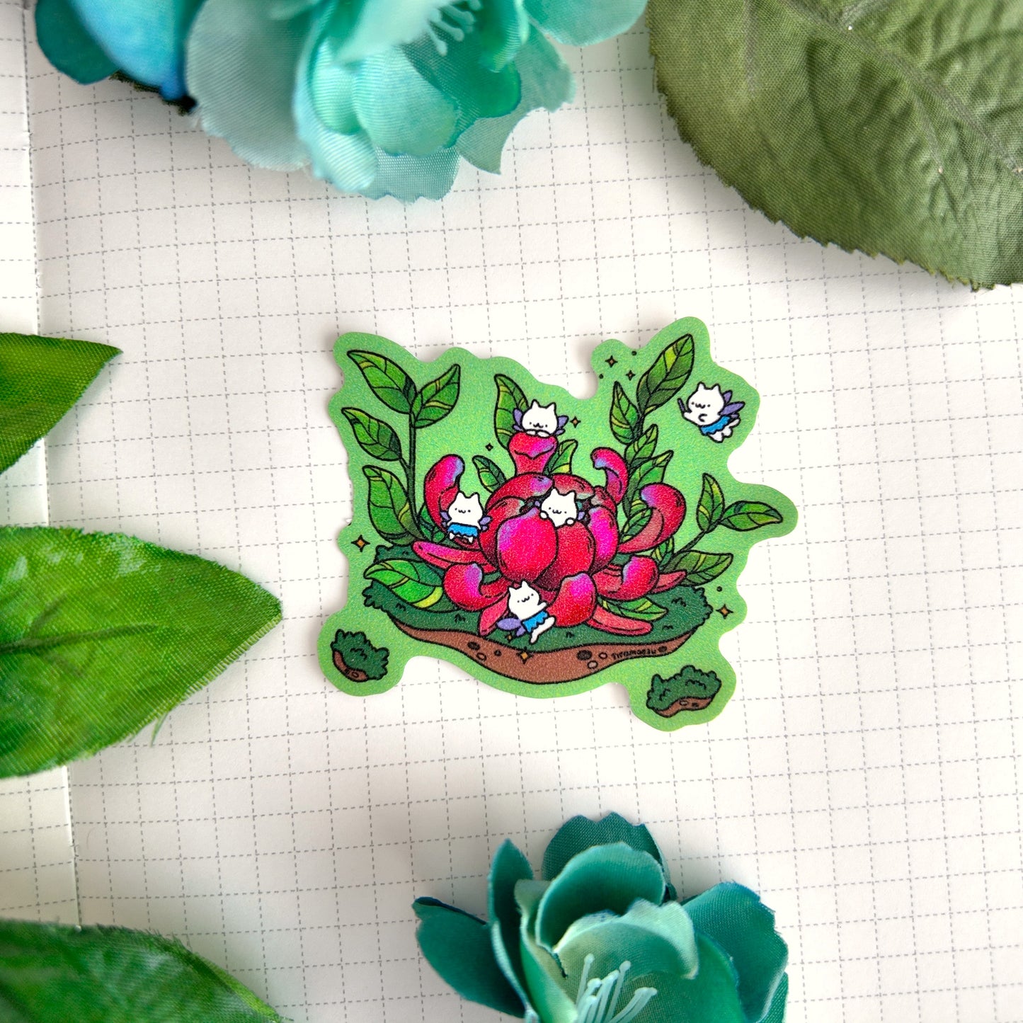 Chrysanthemum Glitter Sticker