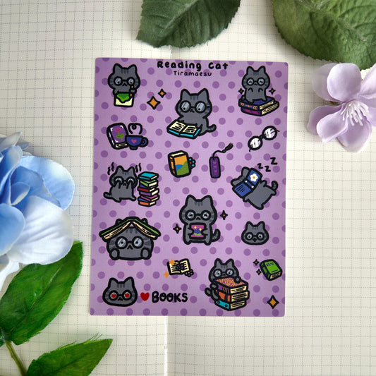 Reading Cat Sticker Sheet