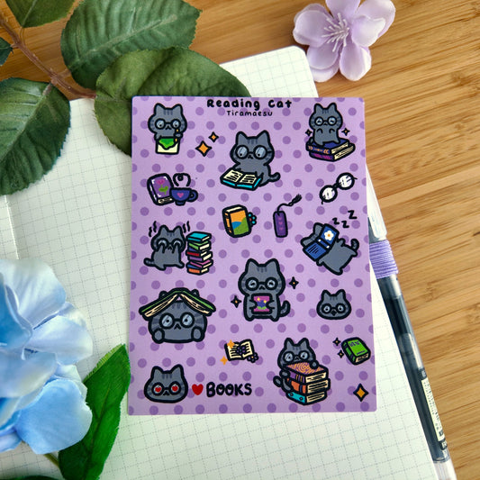 Reading Cat Sticker Sheet