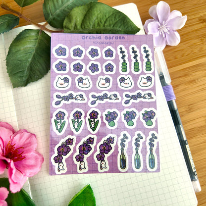 Orchid Gardens Sparkly Sticker Sheet