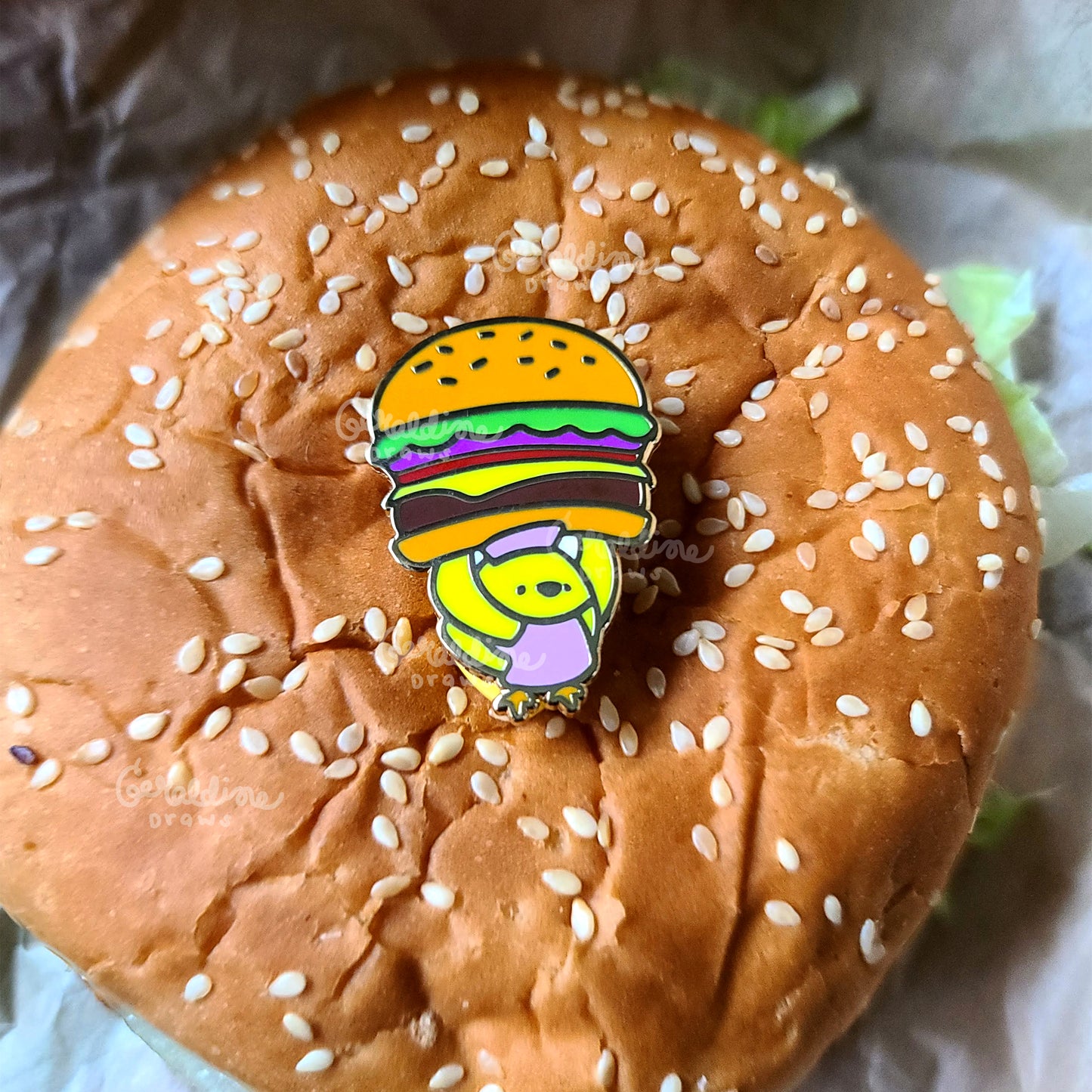 Cheeseburger Enamel Pin