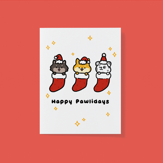 Happy Pawlidays Greeting Card