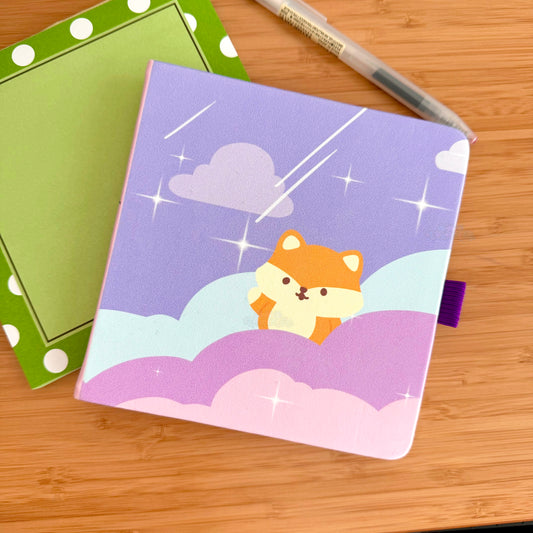 Fox in Dreamy Clouds Square Notebook