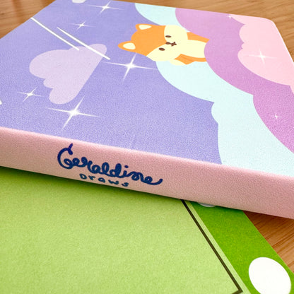 Fox in Dreamy Clouds Square Notebook