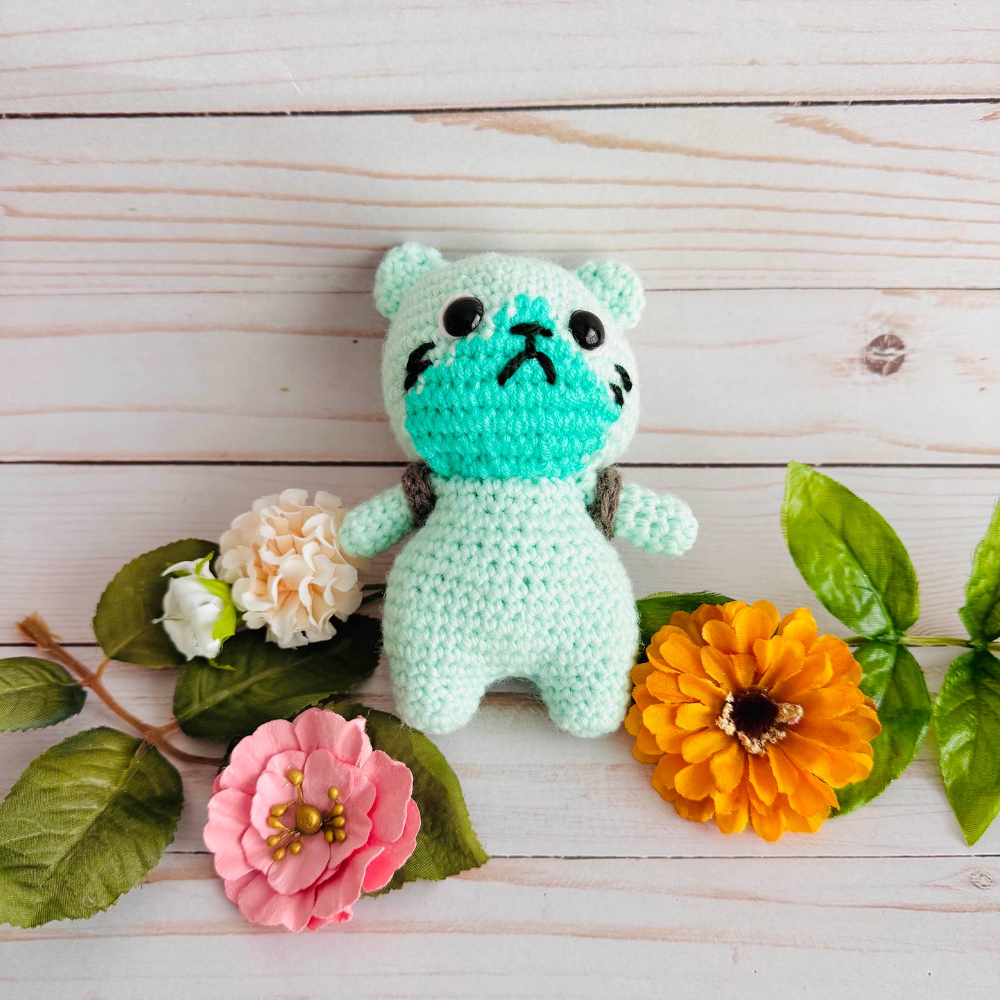 Mint Cat Crochet Plushie